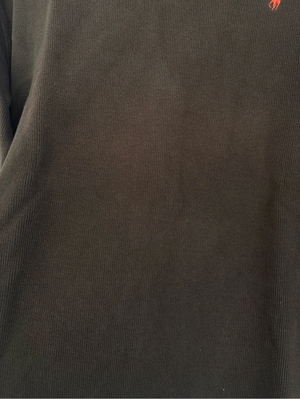 Polo Ralph Lauren Olive Green Quarter-Zip Pullover with Orange Pony 100% Cotton